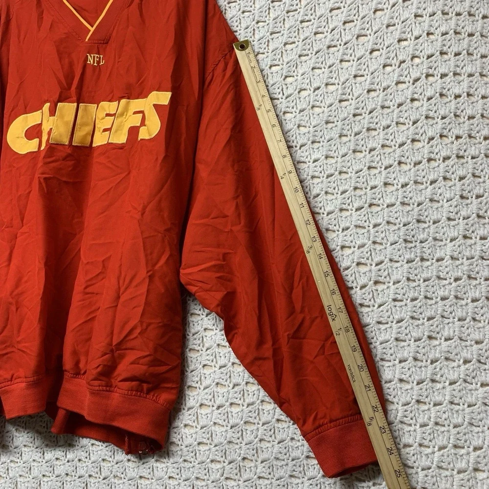 Kansas City Chiefs NFL Windbreak Pullover Jacket Mens 3X Red‎ Long Sleeve V Nevk